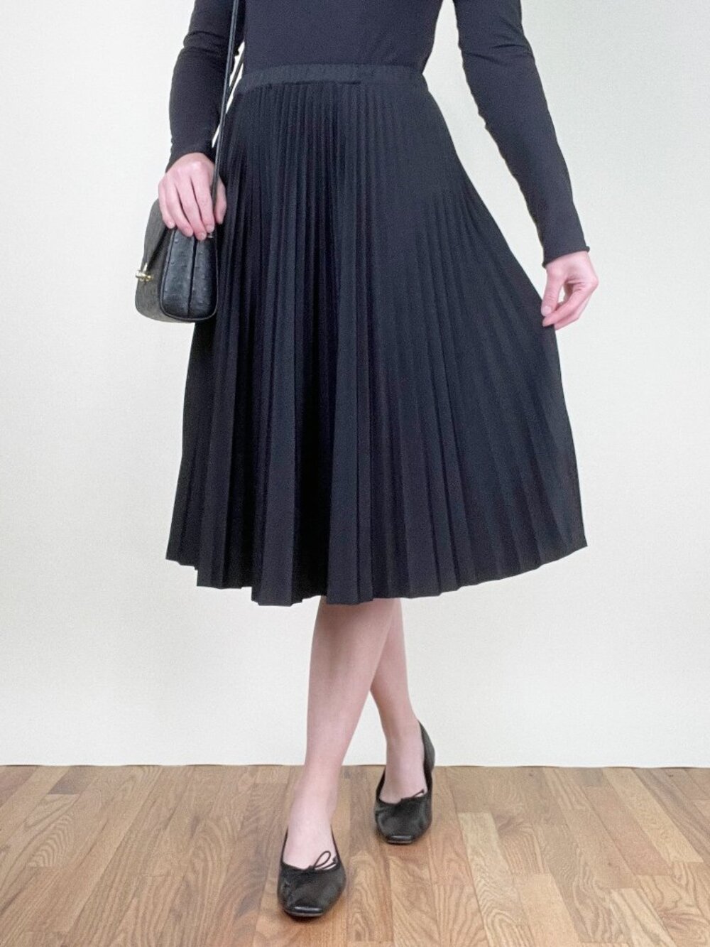 Vintage Union Made Pleated Midi Skirt Preppy Romantic Dark Academia Minimalist